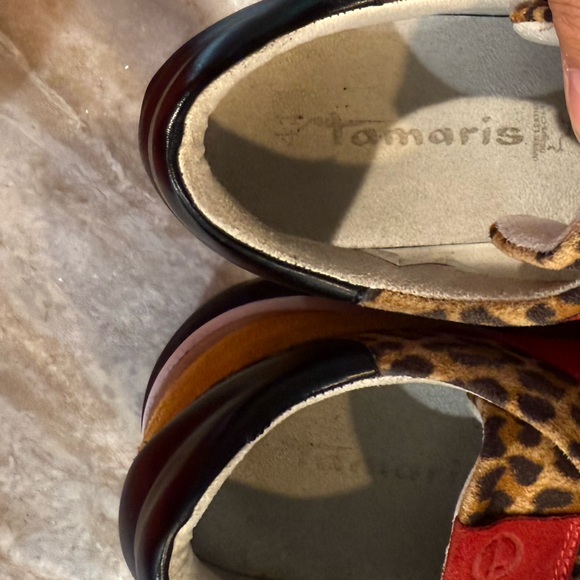 Women’s TAMARIS chunky platform Sneakers- Mustard comb. Size 41 - Picture 7 of 11